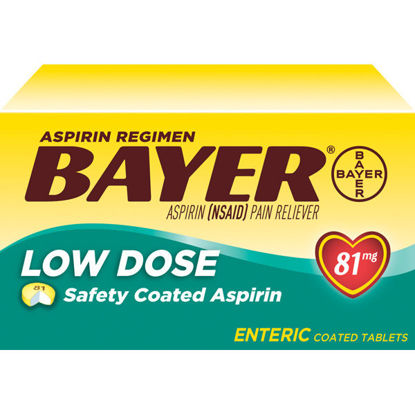 Picture of Bayer aspirin low dose tablets 81mg 120 ct.