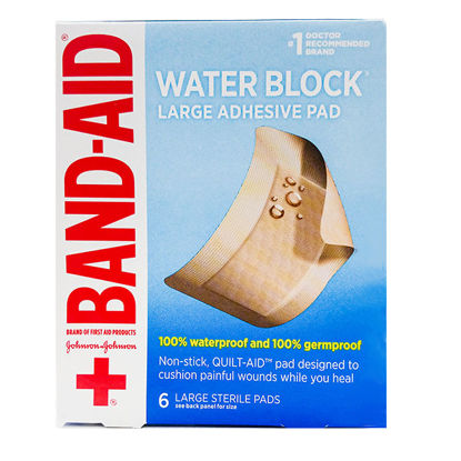 Picture of Band-Aid large waterproof pad bandage 6 ct.