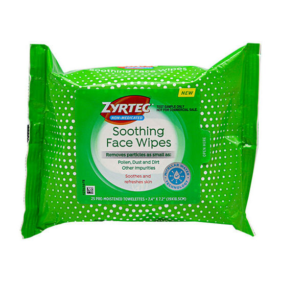 Picture of Zyrtec soothing face wipes 25 ct.