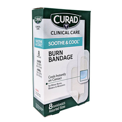 Picture of Curad soothe and cool assorted burn bandages 8 ct.